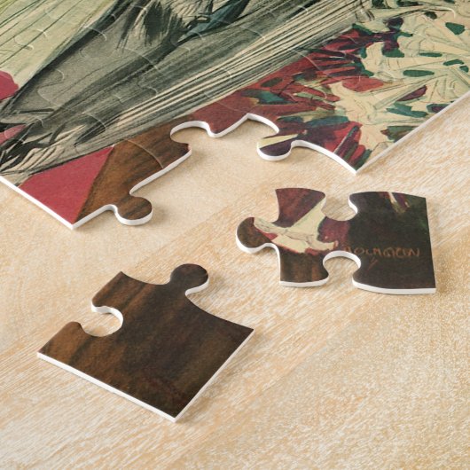 Art Deco Wedding Bride en Groom Passen getrouwd Legpuzzel (Zijkant)