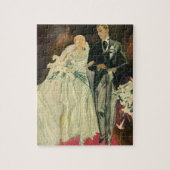 Art Deco Wedding Bride en Groom Passen getrouwd Legpuzzel (Verticaal)