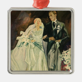  Art Deco Wedding Bride en Groom Passen getrouwd Metalen Ornament