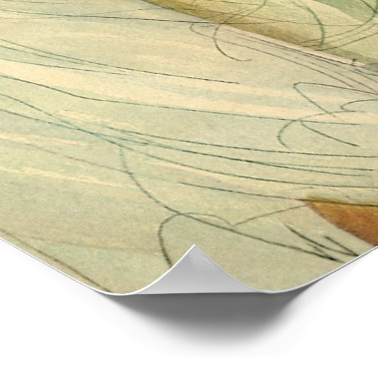 Art Deco Wedding Bride en Groom Passen getrouwd Poster (Hoek)