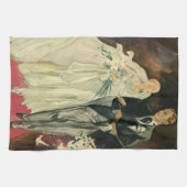 Art Deco Wedding Bride en Groom Passen getrouwd Theedoek (Horizontaal)