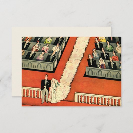 Art Deco Wedding, Bride en Groom RSVP (Voorkant / Achterkant)