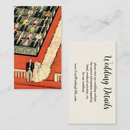  Art Deco Wedding, Bride en Groom RSVP Informatiekaartje (Voorkant / Achterkant)