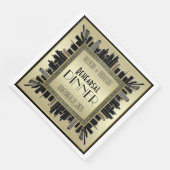 Art Deco Wedding Champagne Goud Repetitie Diner Servet (Hoek)