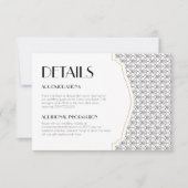 Art Deco Wedding Details Kaart invoegen (Voorkant)