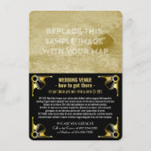Art Deco Wedding Details Routering Gold Black Informatiekaartje (Achterkant)