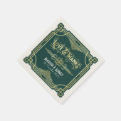 Art Deco Wedding Elegant Gold Green Gatsby Servet (Hoek)