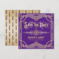 Art Deco Wedding Elegant Gold Paarse Great Gatsby