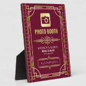 Art Deco Wedding Foto Booth Gold Burgundy Sign Fotoplaat (Zijkant)