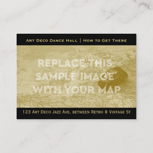 Art Deco Wedding Gold Black Gatsby Routebeschrijvi Informatiekaartje (Achterkant)