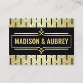 Art Deco Wedding Gold Black Gatsby Routebeschrijvi Informatiekaartje (Voorkant)