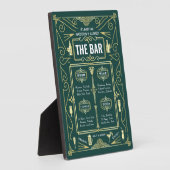 Art Deco Wedding Gold Green Open Bar Menu Fotoplaat (Zijkant)