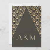 Art Deco Wedding Gold Roaring Twenties Monogram Kaart (Achterkant)