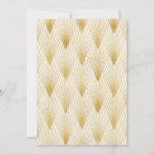 Art Deco Wedding | Goud en wit Kaart (Achterkant)