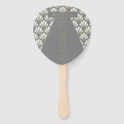 Art Deco Wedding Gray Roaring Twenties Handwaaier (Achterkant)