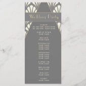 Art Deco Wedding Gray Roaring Twenties  Programmakaart (Achterkant)