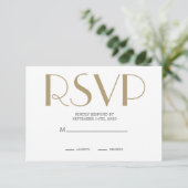 Art Deco Wedding Gray Roaring Twenties RSVP Informatiekaartje (Staand voorkant)