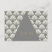 Art Deco Wedding Gray Roaring Twenties RSVP Informatiekaartje (Achterkant)