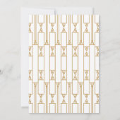 Art Deco Wedding Invitation in Gold en White Kaart (Achterkant)