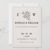 Art Deco Wedding Invitation Template Kaart (Voorkant)