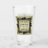 Art Deco Wedding Jubileum Champagne Gold Gatsby Glas (Achterkant)