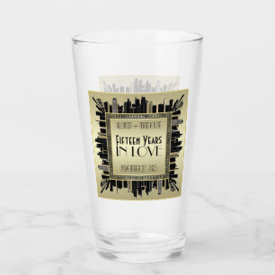 Art Deco Wedding Jubileum Champagne Gold Gatsby Glas