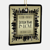 Art Deco Wedding Jubileum Champagne Gold Gatsby Keramisch Ornament (Rechts)