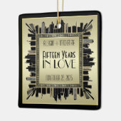 Art Deco Wedding Jubileum Champagne Gold Gatsby Keramisch Ornament (Links)