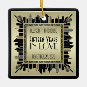 Art Deco Wedding Jubileum Champagne Gold Gatsby Keramisch Ornament