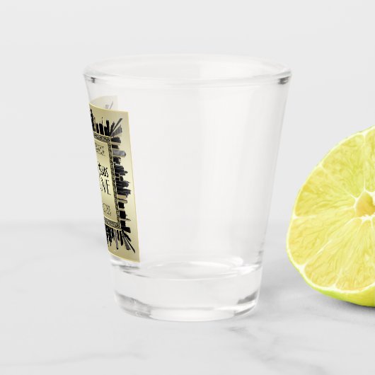 Art Deco Wedding Jubileum Champagne Gold Gatsby Shot Glas (Rechts)
