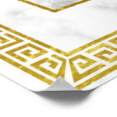 Art Deco Wedding Jubileum Marble Gold Foil Glam Poster (Hoek)