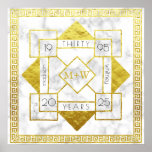 Art Deco Wedding Jubileum Marble Gold Foil Glam Poster<br><div class="desc">Creëer uw eigen kunstontwerp met deco-stijl, geweldig Gatsby-geïnspireerd design met abstracte geometrische vormen in witte marmer en gouden folie. Vervang de steekproeftekst met uw voor een gepersonaliseerd cadeau. Maakt een prachtig cadeau voor bruiloft, verjaardag, verjaardag, vaderdag of moederdag, promotie, pensionering en andere speciale gelegenheden. (BELANGRIJKE OPMERKING: Dit product gebruikt geen...</div>