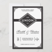 Art Deco Wedding Kaart (Voorkant)