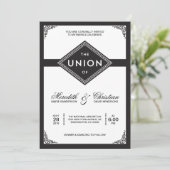 Art Deco Wedding Kaart (Staand voorkant)