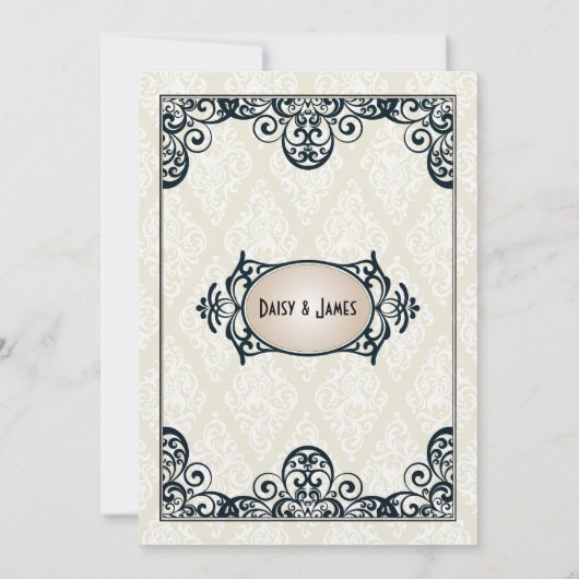 Art Deco Wedding Kaart (Achterkant)