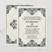 Art Deco Wedding Kaart (Voorkant / Achterkant)