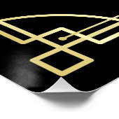 Art Deco Wedding-kaarten & Gifts Gold Black Party Perfect Poster (Hoek)