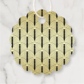 Art Deco Wedding Love & Bedankt Gold Black Favor Bedankjes Labels (Achterkant)