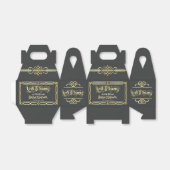 Art Deco Wedding Love & Bedankt Gold Blue Favor Bedankdoosjes (Uitgevouwen)