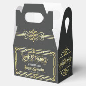Art Deco Wedding Love & Bedankt Gold Blue Favor Bedankdoosjes (Geopend)