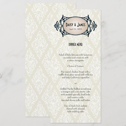 Art Deco Wedding Menu (Voorkant / Achterkant)