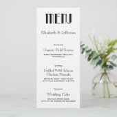 Art Deco Wedding Menu Kaart (Staand voorkant)