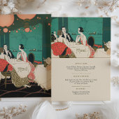  Art Deco Wedding Menu Kaart Dinner Scene