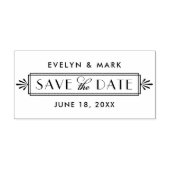 Art Deco Wedding Monogram Opslaan Datum Rubberstempel (Afrduk)