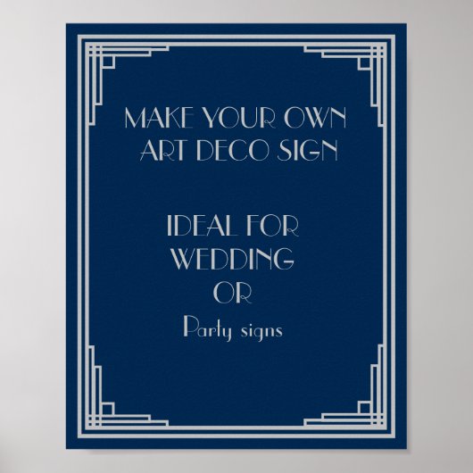 Art Deco Wedding of Party Sign maakt je zelf Poster (Voorkant)