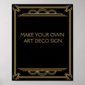 Art Deco Wedding of Party Sign maakt je zelf Poster (Voorkant)