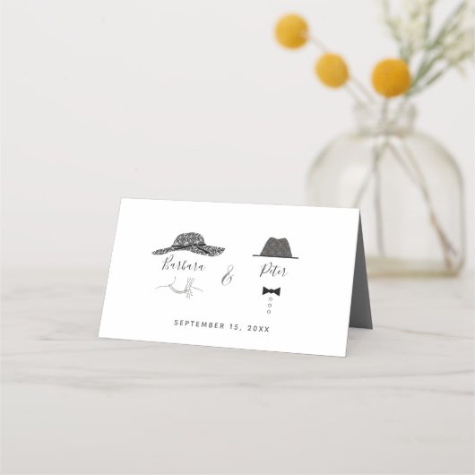 Art Deco Wedding Place Card Plaatskaartje (Achterkant)