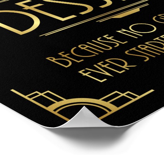 Art Deco Wedding Print DESSERT-teken (Hoek)