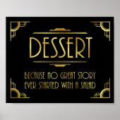 Art Deco Wedding Print DESSERT-teken (Voorkant)