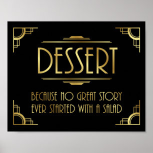 Art Deco Wedding Print DESSERT-teken